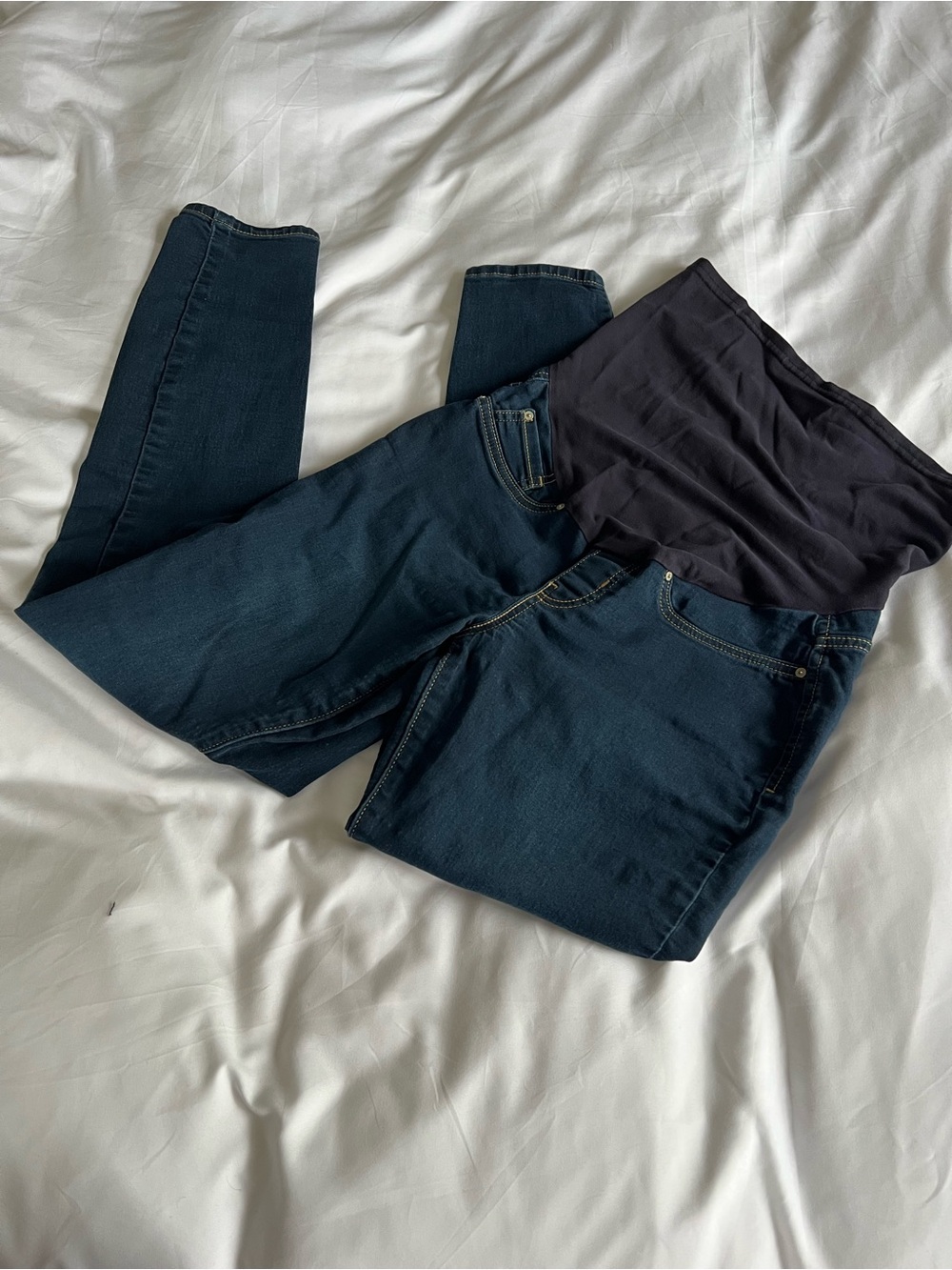 Signature by Levi Strauss Dark Blue Maternity Jeggings with Black Panel